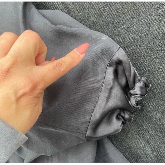 FIFTEEN TWENTY Jacket Black Silk Blend Loose Fit Zip Oversized Small Shacket - Picture 6 of 9